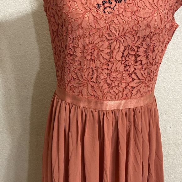 DRESS BY MIUSOL Elegant Lace TERRA-COTTA Dress - Picture 4 of 6